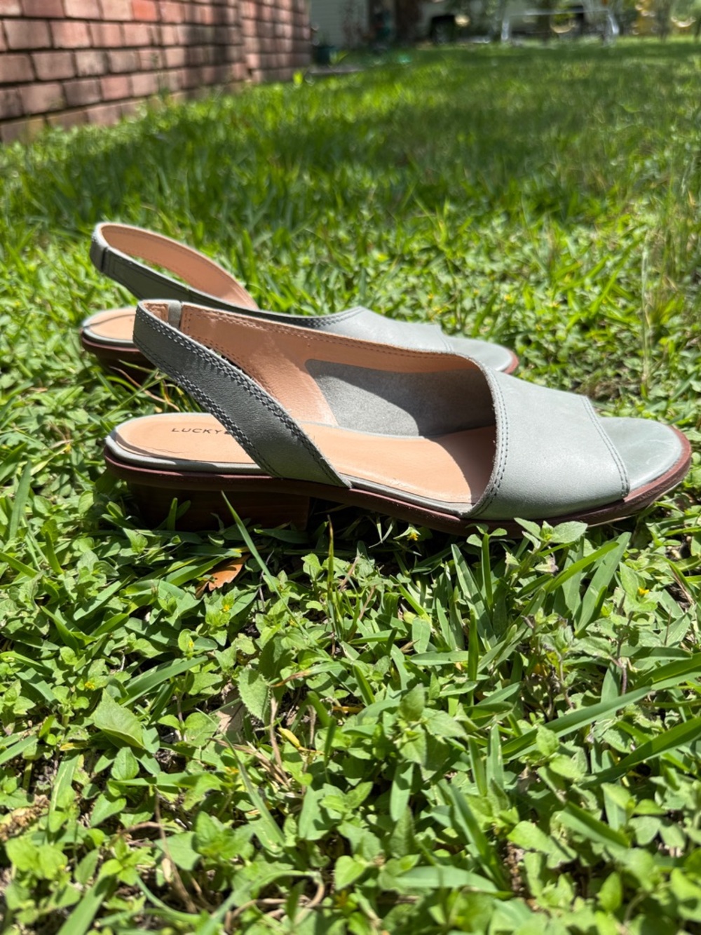 Lucky Brand Sage Safello Leather Asymmetric Slingback Sandals - Picture 4 of 11